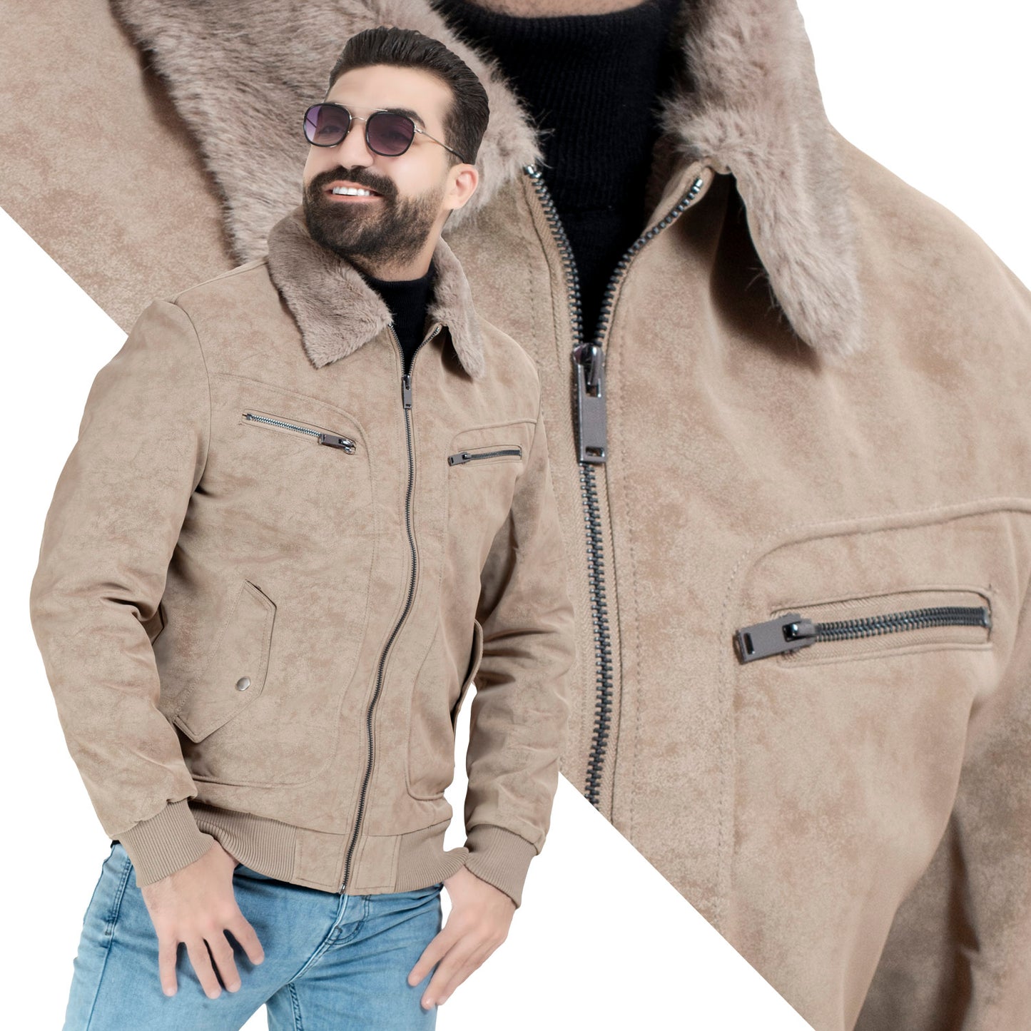 25WM-3-3-5803-جاكيت جلد طبيعي مستورد مبطن فرو