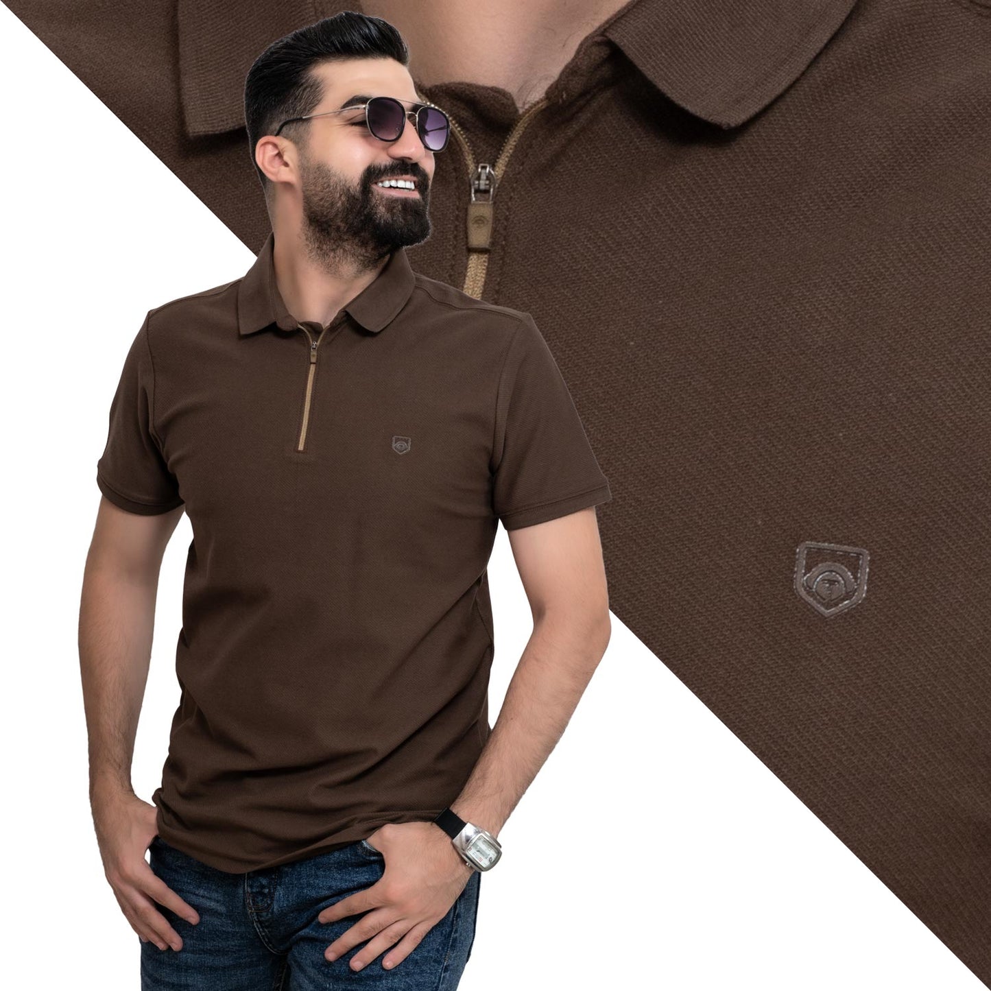 Men's clothing 24SM-39-5-2441-19-تيشرت بولو - خام قطن Polo-T-Shirt, تيشرت بولو  Pukkastyle ملابس رجالي