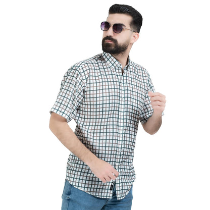 قميص نص كم -  ["Half-Sleeve","Half-Sleeve-Shirt","linen","Men's-Shirt","\u0642\u0637\u0646","\u0642\u0645\u064a\u0635 \u0646\u0635 \u0643\u0645","\u0642\u0645\u064a\u0635-\u0631\u062c\u0627\u0644\u064a","\u0643\u062a\u0627\u0646"] - 26SM-40-10-2606-قميص نص كم قطن كروه  - Pukkastyle تسوق ملابس رجالي اونلاين - Online shopping Men's Clothes
