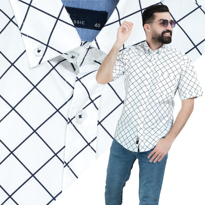 قميص نص كم -  ["Half-Sleeve","Half-Sleeve-Shirt","linen","Men's-Shirt","\u0642\u0637\u0646","\u0642\u0645\u064a\u0635 \u0646\u0635 \u0643\u0645","\u0642\u0645\u064a\u0635-\u0631\u062c\u0627\u0644\u064a","\u0643\u062a\u0627\u0646"] - 26SM-40-10-2611-قميص نص كم قطن كروه  - Pukkastyle تسوق ملابس رجالي اونلاين - Online shopping Men's Clothes
