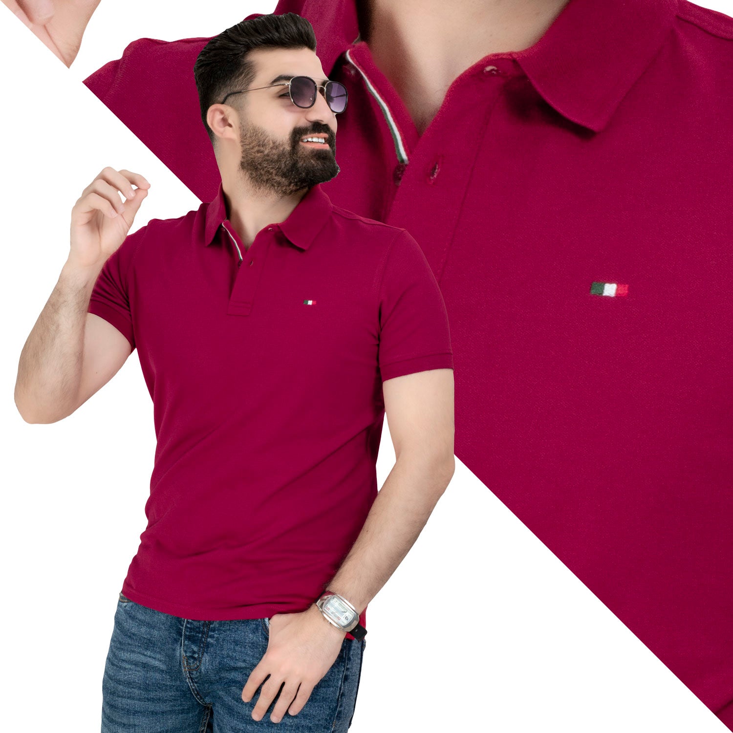 تيشرت بولو -  ["Basic-Shirt","last","Polo-T-Shirt","\u0628\u064a\u0632\u0643","\u062a\u064a\u0634\u0631\u062a \u0628\u0648\u0644\u0648"] - تيشرت بولو قطن بيكا ساده  - Pukkastyle تسوق ملابس رجالي اونلاين - Online shopping Men's Clothes