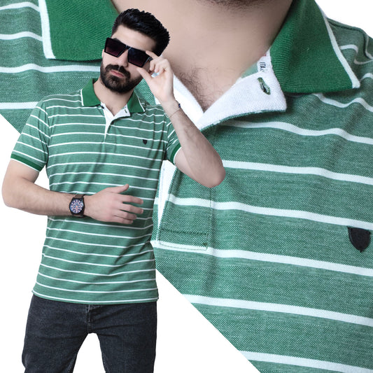 تيشرت بولو -  ["Basic-Shirt","last","Polo-T-Shirt","\u0628\u064a\u0632\u0643","\u062a\u064a\u0634\u0631\u062a \u0628\u0648\u0644\u0648"] - 23GM-26-5-194-تيشرت قطن بولو مقلم  - Pukkastyle تسوق ملابس رجالي اونلاين - Online shopping Men's Clothes