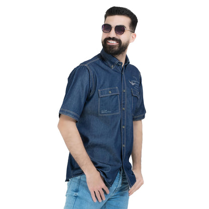 قميص نص كم -  ["Half-Sleeve","Half-Sleeve-Shirt","linen","Men's-Shirt","\u0642\u0637\u0646","\u0642\u0645\u064a\u0635 \u0646\u0635 \u0643\u0645","\u0642\u0645\u064a\u0635-\u0631\u062c\u0627\u0644\u064a","\u0643\u062a\u0627\u0646"] - 26SM-44-10-705-قميص نص كم جينز  - Pukkastyle تسوق ملابس رجالي اونلاين - Online shopping Men's Clothes