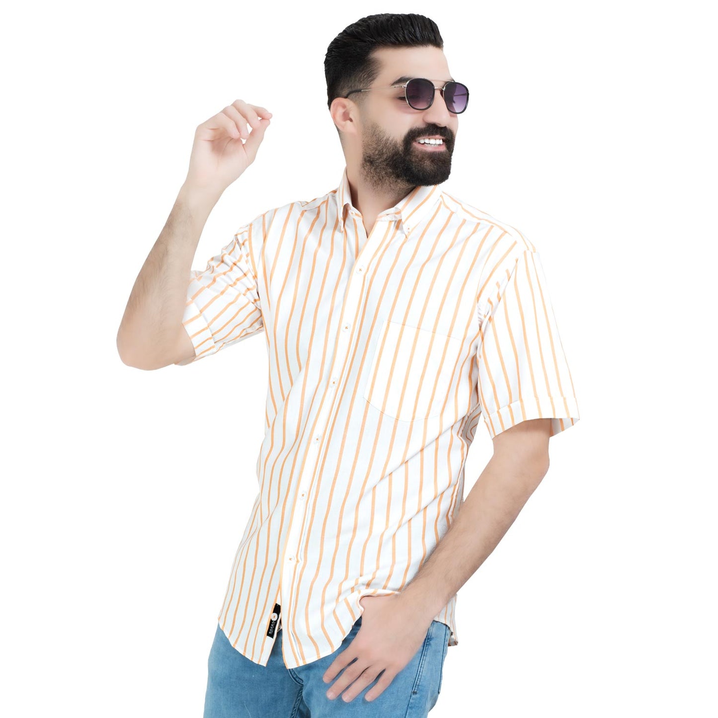 قميص نص كم -  ["Half-Sleeve","Half-Sleeve-Shirt","linen","Men's-Shirt","\u0642\u0637\u0646","\u0642\u0645\u064a\u0635 \u0646\u0635 \u0643\u0645","\u0642\u0645\u064a\u0635-\u0631\u062c\u0627\u0644\u064a","\u0643\u062a\u0627\u0646"] - 26SM-40-10-2602-قميص نص كم قطن مقلم  - Pukkastyle تسوق ملابس رجالي اونلاين - Online shopping Men's Clothes