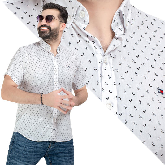قميص نص كم -  ["Half-Sleeve","Half-Sleeve-Shirt","linen","Men's-Shirt","\u0642\u0637\u0646","\u0642\u0645\u064a\u0635 \u0646\u0635 \u0643\u0645","\u0642\u0645\u064a\u0635-\u0631\u062c\u0627\u0644\u064a","\u0643\u062a\u0627\u0646"] - 25SM-57-10-573-قميص نص كم منقوش  - Pukkastyle تسوق ملابس رجالي اونلاين - Online shopping Men's Clothes
