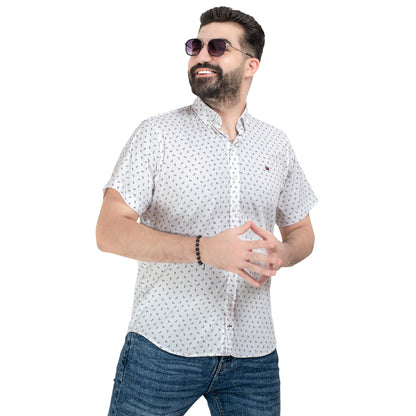 قميص نص كم منقوش