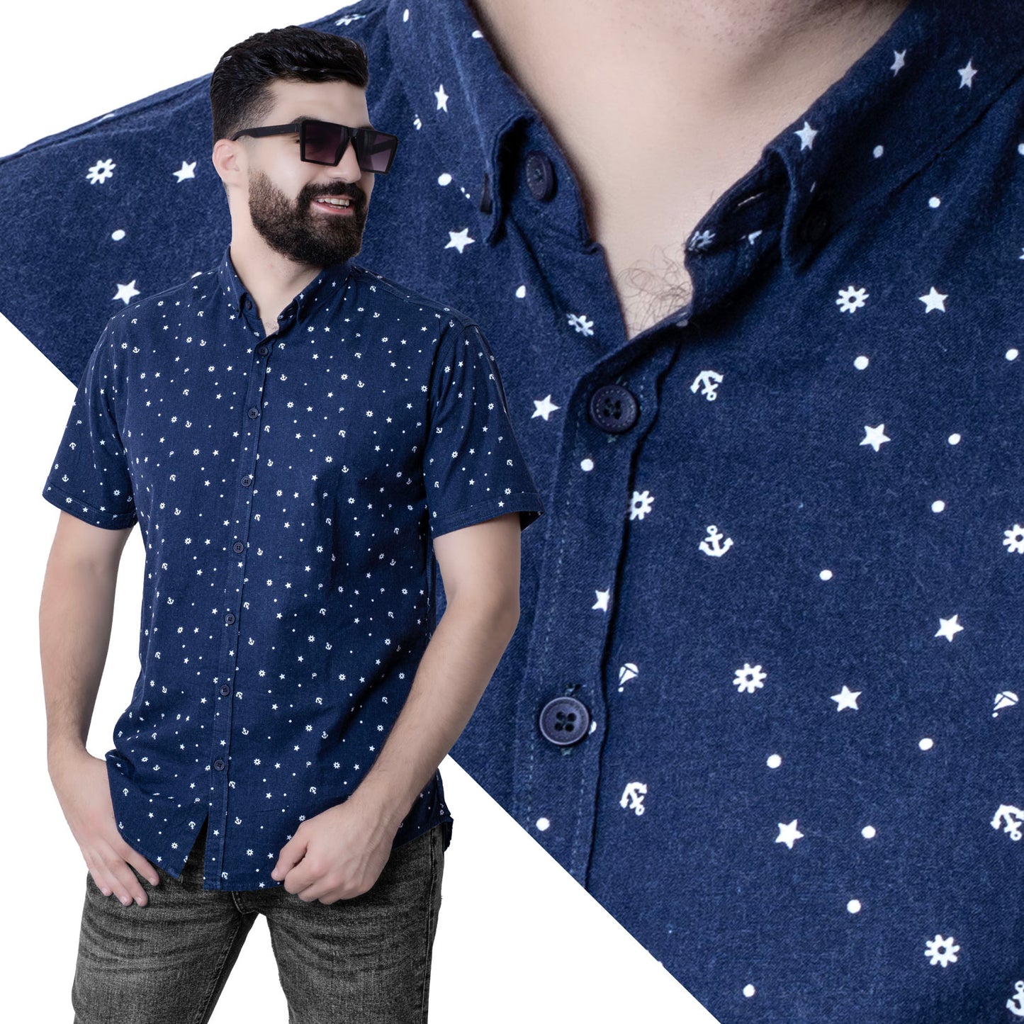 قميص نص كم -  ["Half-Sleeve","Half-Sleeve-Shirt","linen","Men's-Shirt","\u0635\u064a\u0641\u064a \u0623\u062e\u0631 \u0642\u0637\u0639\u0647","\u0642\u0637\u0646","\u0642\u0645\u064a\u0635 \u0646\u0635 \u0643\u0645","\u0642\u0645\u064a\u0635-\u0631\u062c\u0627\u0644\u064a","\u0643\u062a\u0627\u0646"] - 22SM-23-10-1-4-قميص قطن منقوش باكمام قصيره  - Pukkastyle تسوق ملابس رجالي اونلاين - Online shopping Men's Clothes