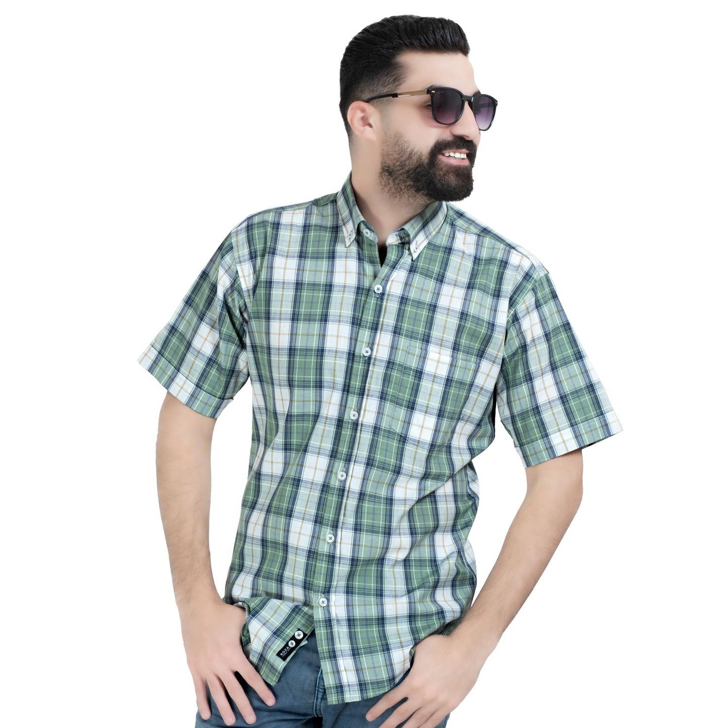 قميص نص كم -  ["Half-Sleeve","Half-Sleeve-Shirt","linen","Men's-Shirt","\u0642\u0637\u0646","\u0642\u0645\u064a\u0635 \u0646\u0635 \u0643\u0645","\u0642\u0645\u064a\u0635-\u0631\u062c\u0627\u0644\u064a","\u0643\u062a\u0627\u0646"] - 26SM-40-10-2613-قميص نص كم قطن كروه  - Pukkastyle تسوق ملابس رجالي اونلاين - Online shopping Men's Clothes