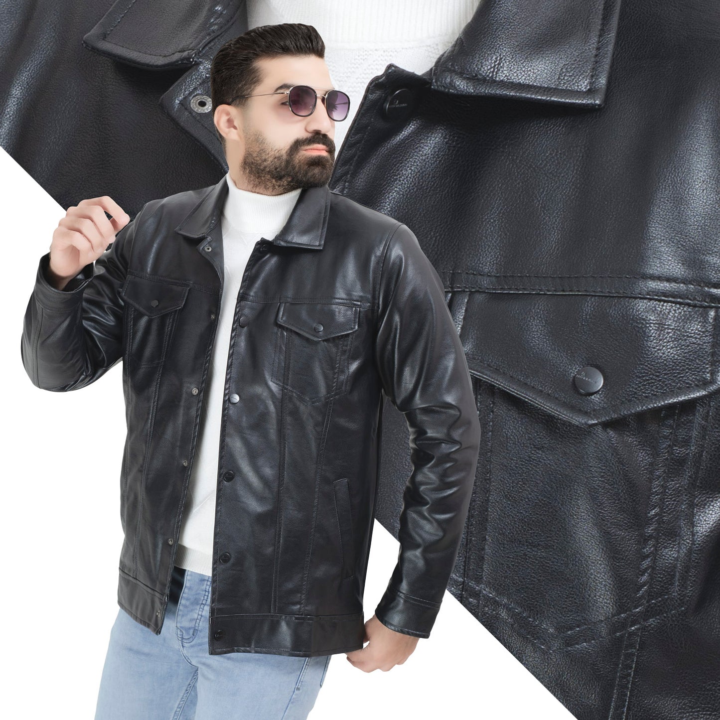 25WM-7-3-5281-جاكت جلد طبيعي مبطن قطيفه خام مستورد