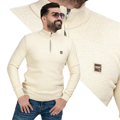 بلوفر -  ["Pullover","Pullover Woll knitwear","\u0628\u0644\u0648\u0641\u0631"] - 25WM-25-4-160-بلوفر قطيفه هاف كول سوسته  - Pukkastyle تسوق ملابس رجالي اونلاين - Online shopping Men's Clothes