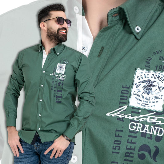 قميص كم طويل -  ["Check Shirt","Gabardine","Long-Sleeve-Shirt","\u062c\u0628\u0631\u062f\u064a\u0646","\u0642\u0645\u064a\u0635 \u0643\u0645 \u0637\u0648\u064a\u0644","\u0643\u0627\u0631\u0648\u0647\u0627\u062a"] - قميص قطن باكمام طويله  - Pukkastyle تسوق ملابس رجالي اونلاين - Online shopping Men's Clothes