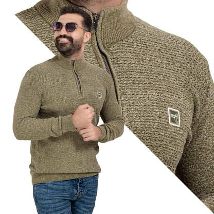 بلوفر -  ["Pullover","Pullover Woll knitwear","\u0628\u0644\u0648\u0641\u0631"] - 25WM-25-4-160-بلوفر قطيفه هاف كول سوسته  - Pukkastyle تسوق ملابس رجالي اونلاين - Online shopping Men's Clothes