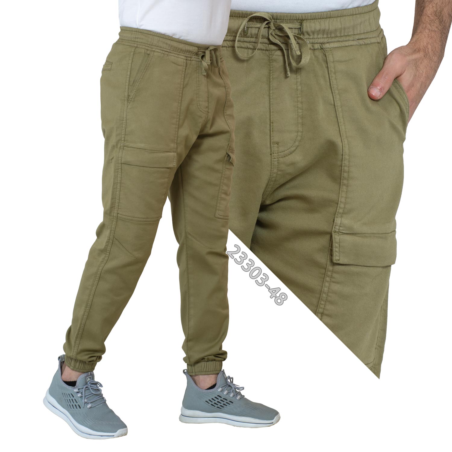 Men's clothing 24GM-9-8-23303-48-سويت بانتس كارجو - شروال - جبردين Gabardine, sweatpants, جبردين, سويت بانتس  Pukkastyle ملابس رجالي