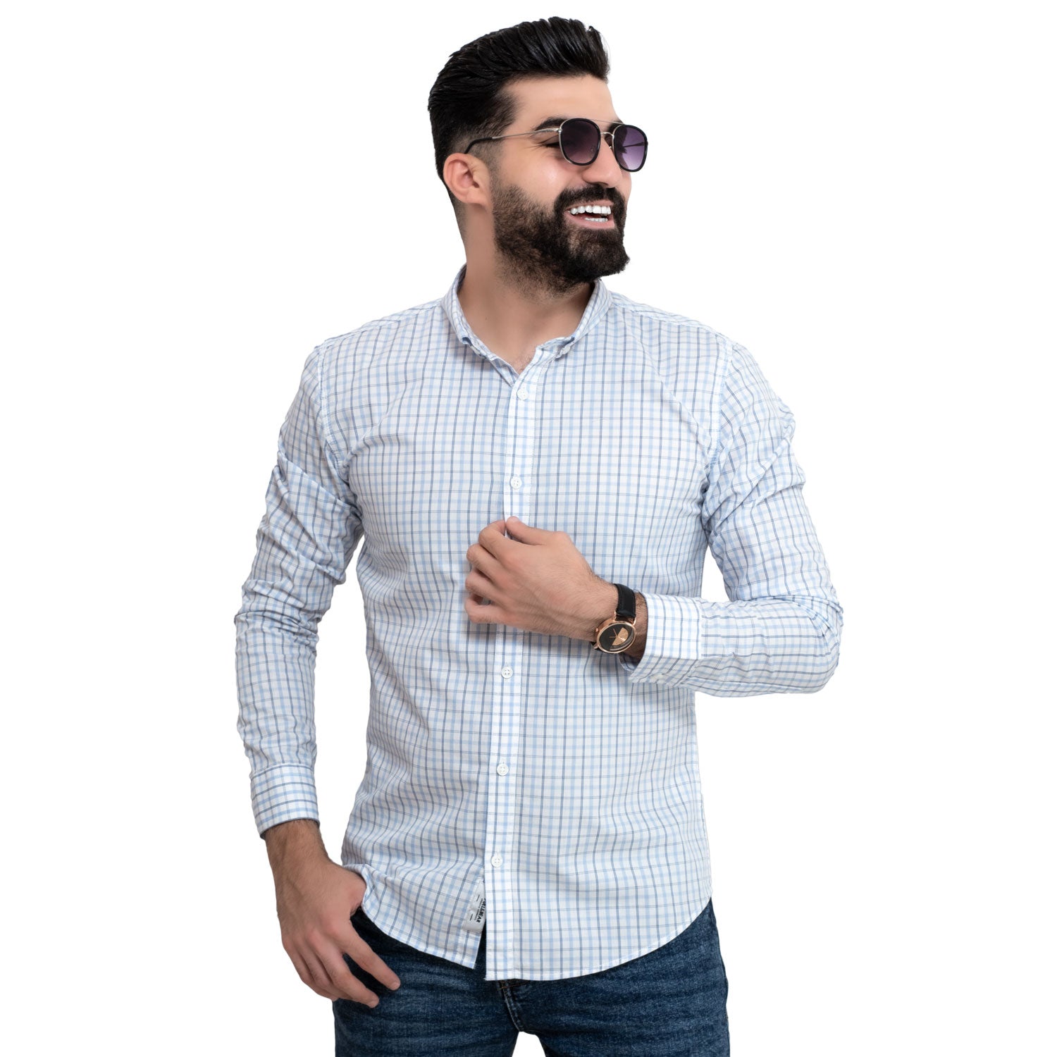 Men's clothing 24GM-7-7-24031-27-قميص كاروه باكمام طويله last, linen, Long-Sleeve-Shirt, Plain Shirt, ساده, قميص ساده, قميص كم طويل, كتان  Pukkastyle ملابس رجالي