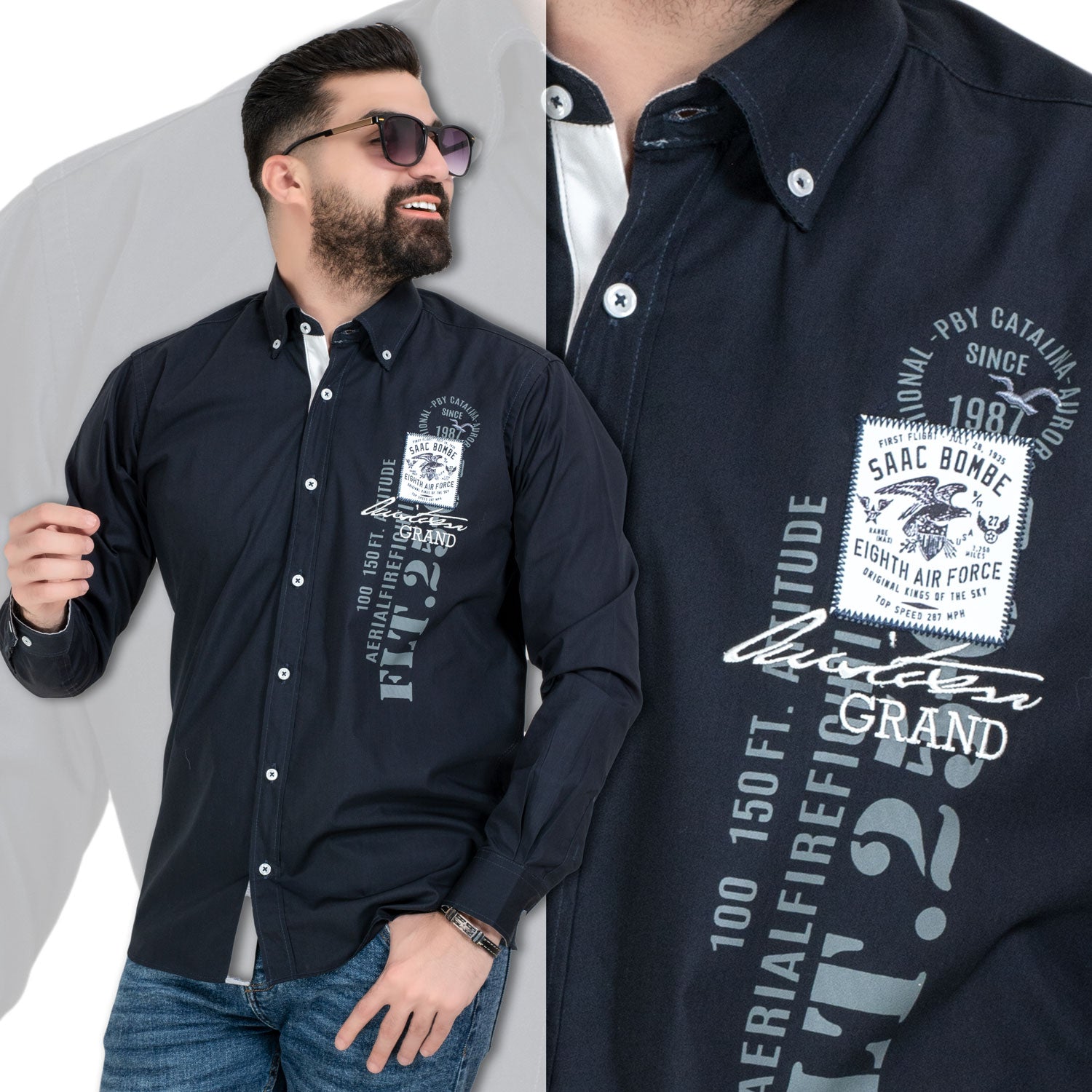 قميص كم طويل -  ["Check Shirt","Gabardine","Long-Sleeve-Shirt","\u062c\u0628\u0631\u062f\u064a\u0646","\u0642\u0645\u064a\u0635 \u0643\u0645 \u0637\u0648\u064a\u0644","\u0643\u0627\u0631\u0648\u0647\u0627\u062a"] - قميص قطن باكمام طويله  - Pukkastyle تسوق ملابس رجالي اونلاين - Online shopping Men's Clothes