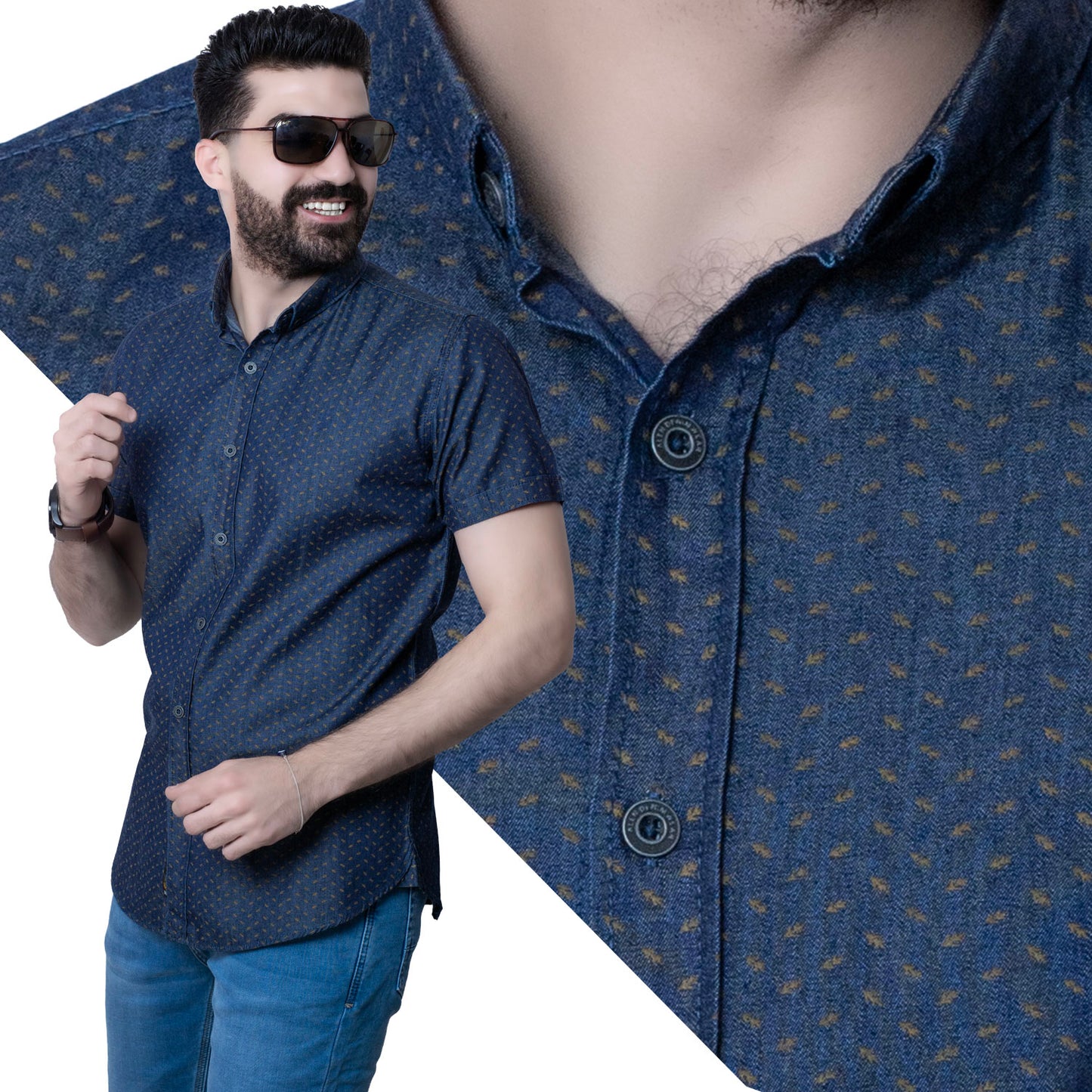 قميص نص كم -  ["Half-Sleeve","Half-Sleeve-Shirt","linen","Men's-Shirt","\u0635\u064a\u0641\u064a \u0623\u062e\u0631 \u0642\u0637\u0639\u0647","\u0642\u0637\u0646","\u0642\u0645\u064a\u0635 \u0646\u0635 \u0643\u0645","\u0642\u0645\u064a\u0635-\u0631\u062c\u0627\u0644\u064a","\u0643\u062a\u0627\u0646"] - 23GM-12-10-7816-4-قميص جينز قطن نص كم مطبوع  - Pukkastyle تسوق ملابس رجالي اونلاين - Online shopping Men's Clothes
