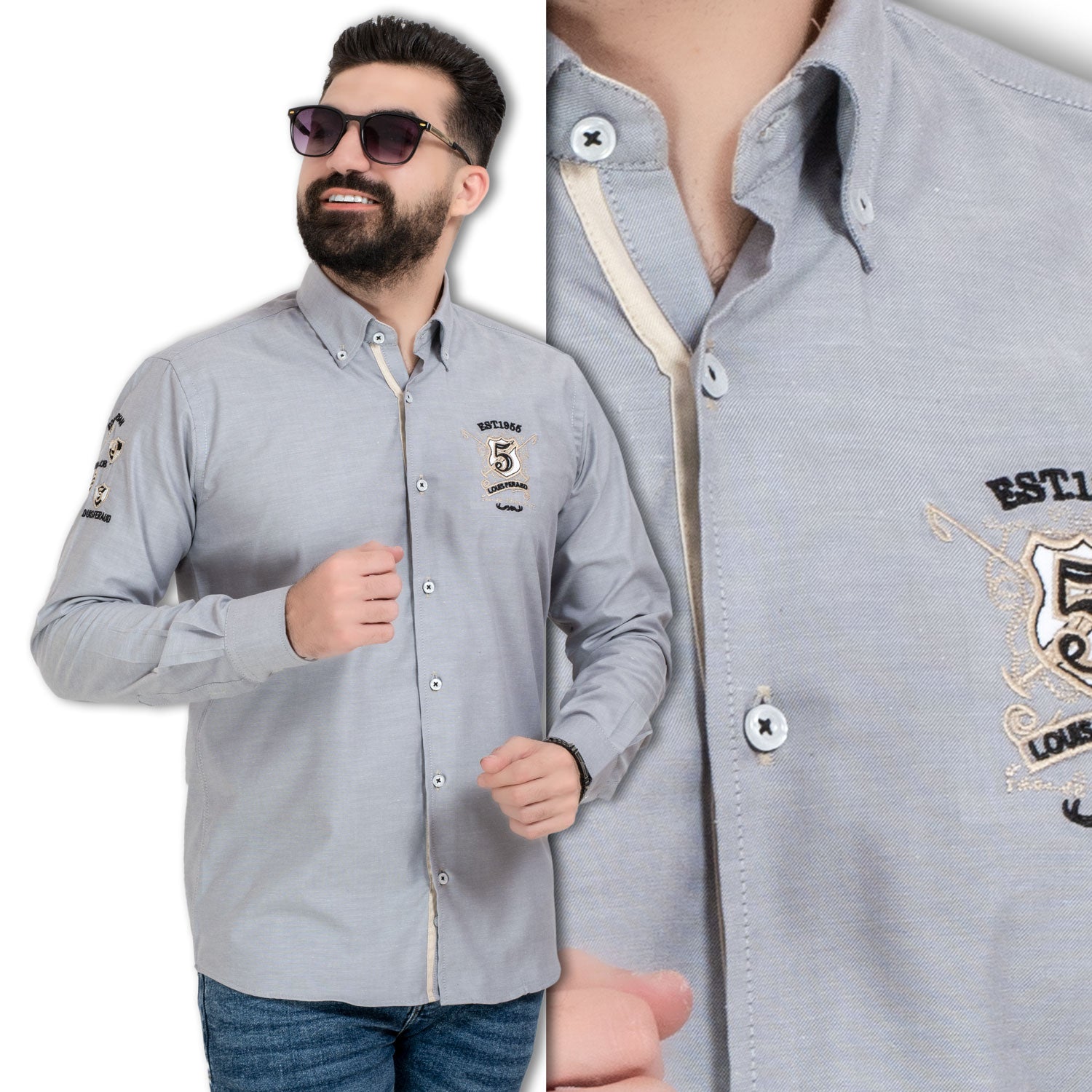 قميص كم طويل -  ["Check Shirt","Gabardine","Long-Sleeve-Shirt","\u062c\u0628\u0631\u062f\u064a\u0646","\u0642\u0645\u064a\u0635 \u0643\u0645 \u0637\u0648\u064a\u0644","\u0643\u0627\u0631\u0648\u0647\u0627\u062a"] - قميص قطن باكمام طويله  - Pukkastyle تسوق ملابس رجالي اونلاين - Online shopping Men's Clothes