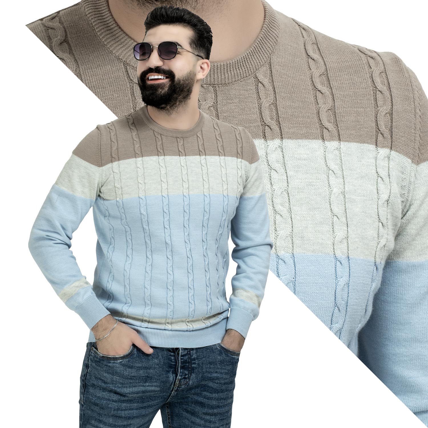 بلوفر -  ["Pullover","Pullover Woll knitwear","\u0628\u0644\u0648\u0641\u0631"] - 25wm-46-4-2568-بلوفر-روند-مقلم  - Pukkastyle تسوق ملابس رجالي اونلاين - Online shopping Men's Clothes