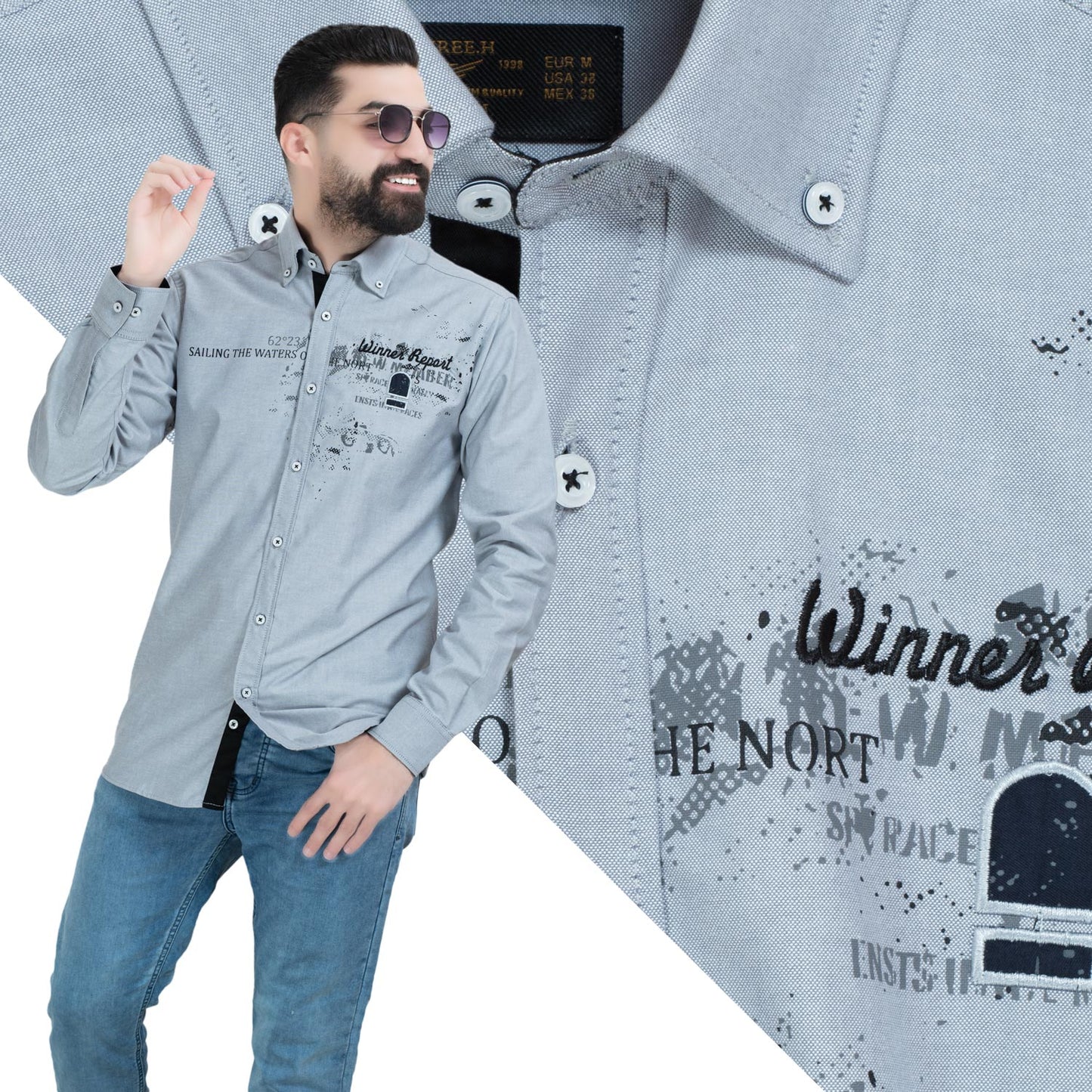 قميص كم طويل -  ["Check Shirt","Gabardine","Long-Sleeve-Shirt","\u062c\u0628\u0631\u062f\u064a\u0646","\u0642\u0645\u064a\u0635 \u0643\u0645 \u0637\u0648\u064a\u0644","\u0643\u0627\u0631\u0648\u0647\u0627\u062a"] - 26GM-44-7-712-قميص كم مطبوع  - Pukkastyle تسوق ملابس رجالي اونلاين - Online shopping Men's Clothes