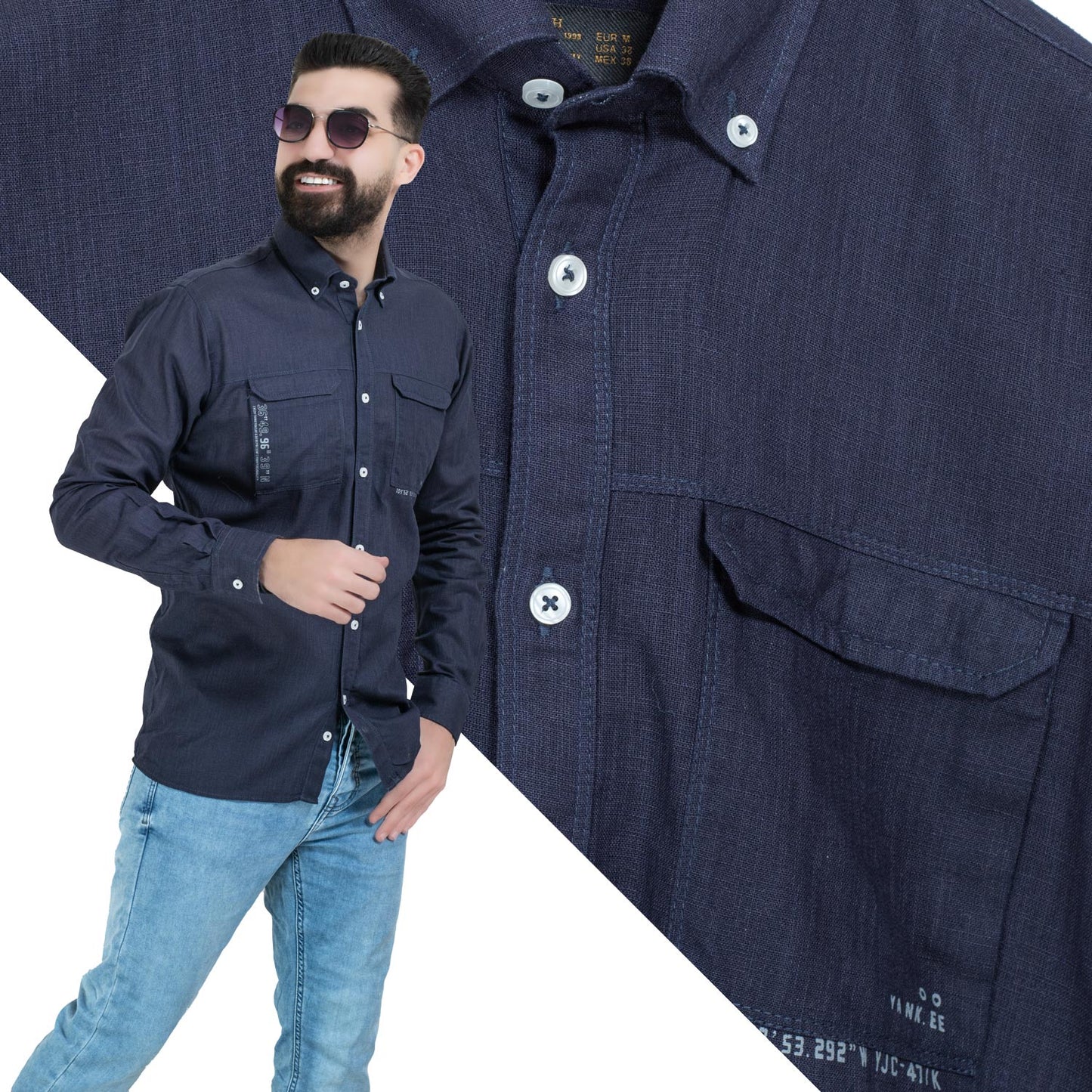 قميص كم طويل -  ["Check Shirt","Gabardine","Long-Sleeve-Shirt","\u062c\u0628\u0631\u062f\u064a\u0646","\u0642\u0645\u064a\u0635 \u0643\u0645 \u0637\u0648\u064a\u0644","\u0643\u0627\u0631\u0648\u0647\u0627\u062a"] - 26SM-44-7-252-قميص بكم كتان  - Pukkastyle تسوق ملابس رجالي اونلاين - Online shopping Men's Clothes