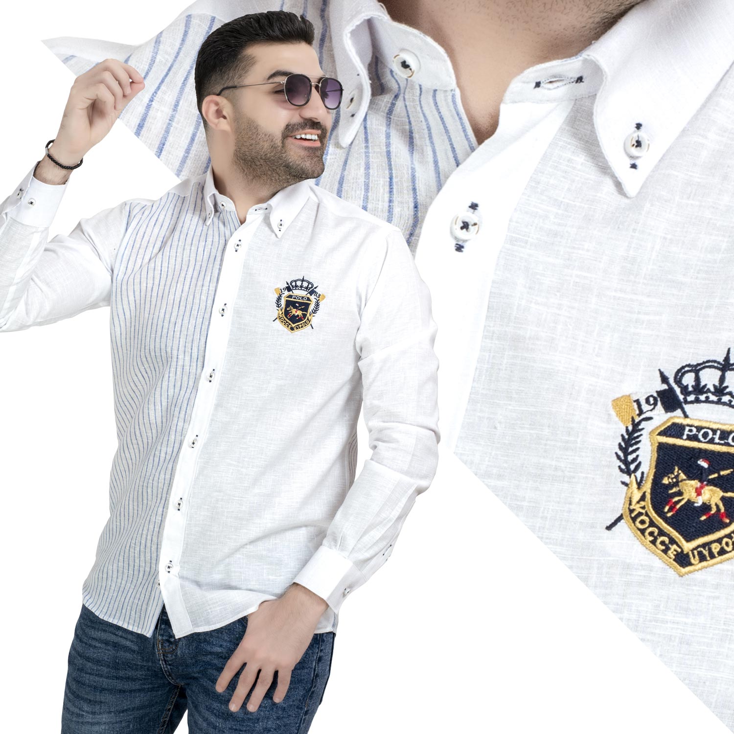 قميص كم طويل -  ["Check Shirt","Gabardine","Long-Sleeve-Shirt","\u062c\u0628\u0631\u062f\u064a\u0646","\u0642\u0645\u064a\u0635 \u0643\u0645 \u0637\u0648\u064a\u0644","\u0643\u0627\u0631\u0648\u0647\u0627\u062a"] - قميص كتان مقلم باكمام طويله  - Pukkastyle تسوق ملابس رجالي اونلاين - Online shopping Men's Clothes