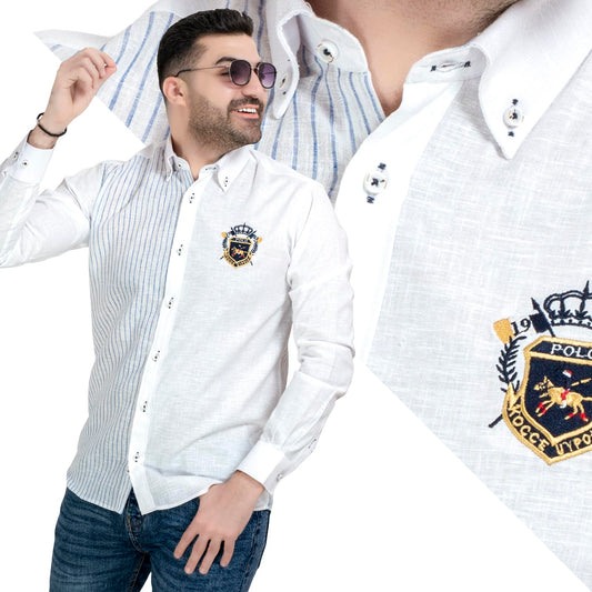 قميص كم طويل -  ["Check Shirt","Gabardine","Long-Sleeve-Shirt","\u062c\u0628\u0631\u062f\u064a\u0646","\u0642\u0645\u064a\u0635 \u0643\u0645 \u0637\u0648\u064a\u0644","\u0643\u0627\u0631\u0648\u0647\u0627\u062a"] - قميص كتان مقلم باكمام طويله  - Pukkastyle تسوق ملابس رجالي اونلاين - Online shopping Men's Clothes