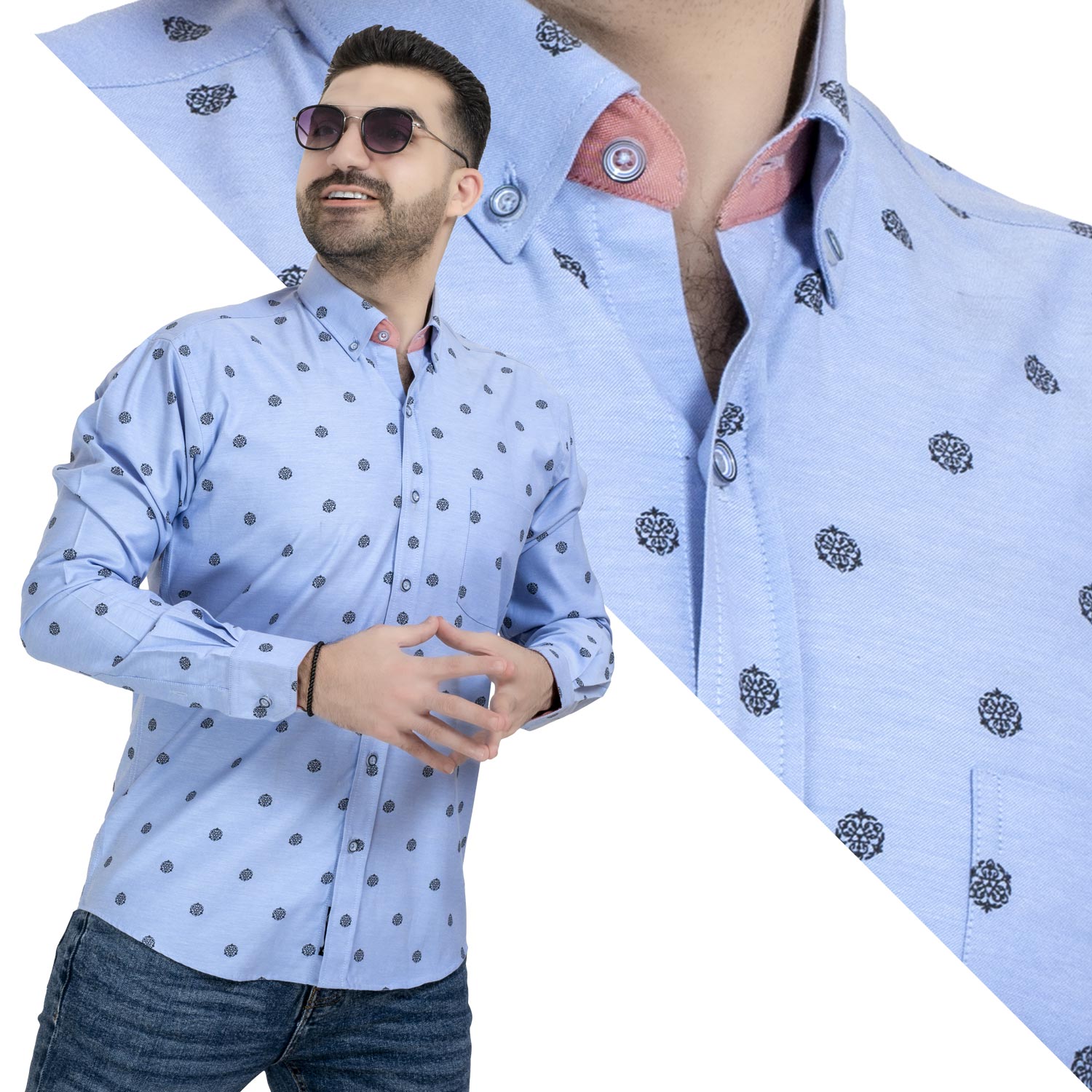 قميص كم طويل -  ["Check Shirt","Gabardine","Long-Sleeve-Shirt","\u062c\u0628\u0631\u062f\u064a\u0646","\u0642\u0645\u064a\u0635 \u0643\u0645 \u0637\u0648\u064a\u0644","\u0643\u0627\u0631\u0648\u0647\u0627\u062a"] - قميص قطن اكسفورد منقوش باكمام طويله  - Pukkastyle تسوق ملابس رجالي اونلاين - Online shopping Men's Clothes