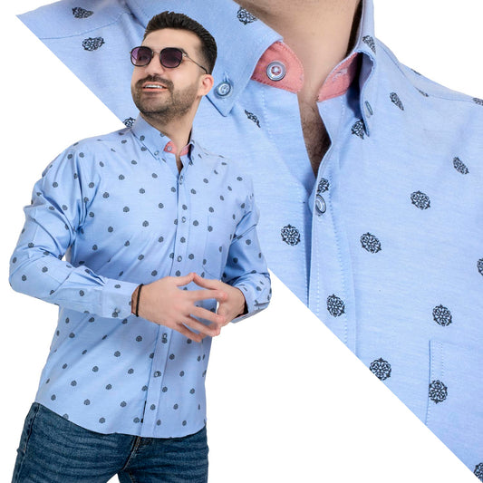 قميص كم طويل -  ["Check Shirt","Gabardine","Long-Sleeve-Shirt","\u062c\u0628\u0631\u062f\u064a\u0646","\u0642\u0645\u064a\u0635 \u0643\u0645 \u0637\u0648\u064a\u0644","\u0643\u0627\u0631\u0648\u0647\u0627\u062a"] - قميص قطن اكسفورد منقوش باكمام طويله  - Pukkastyle تسوق ملابس رجالي اونلاين - Online shopping Men's Clothes