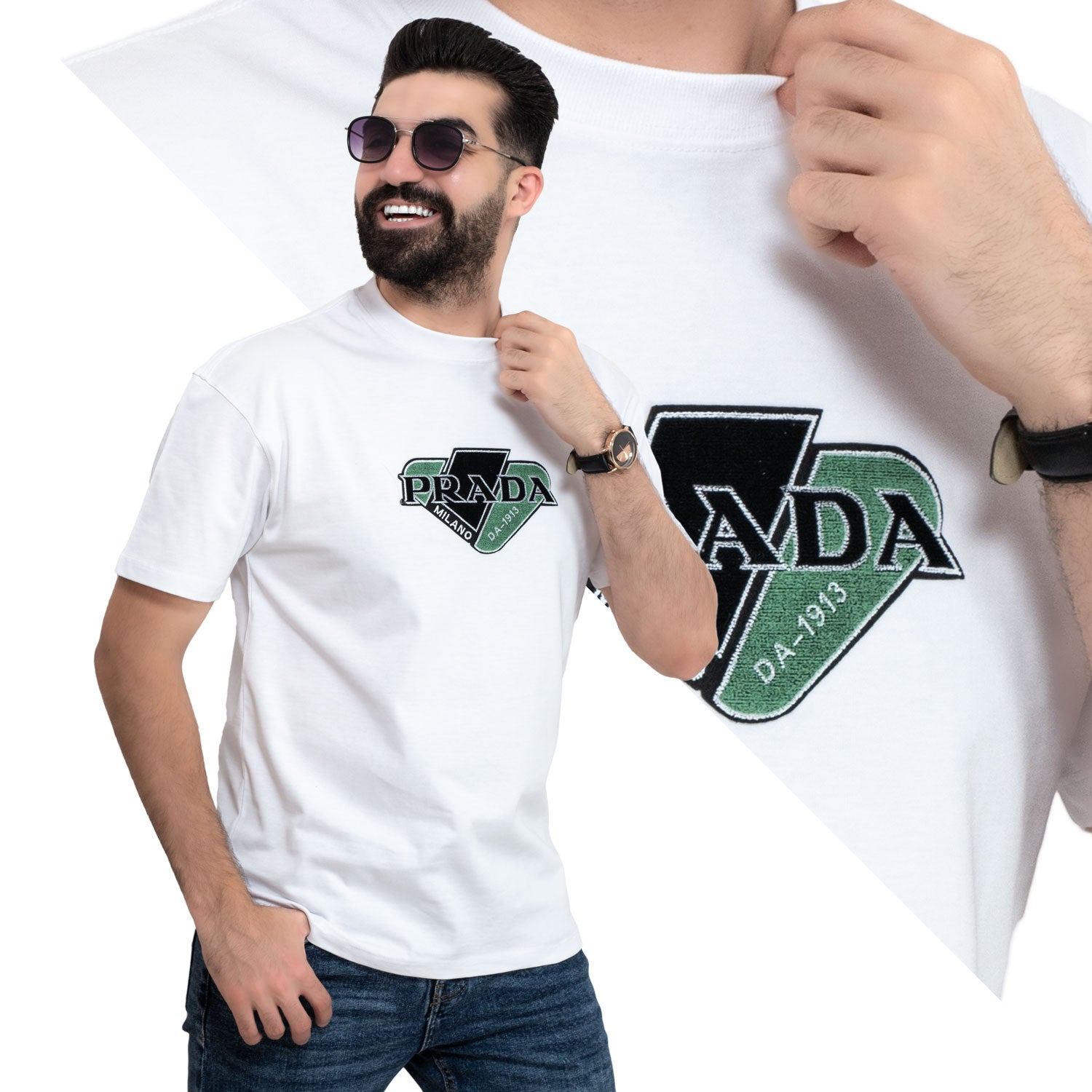 Men's clothing 24SM-7-9-7870-17-تيشيرت أوفر سايز روند – قطن بوليفار Cotton T-shirt, تيشرت روند, تيشرت قطن  Pukkastyle ملابس رجالي