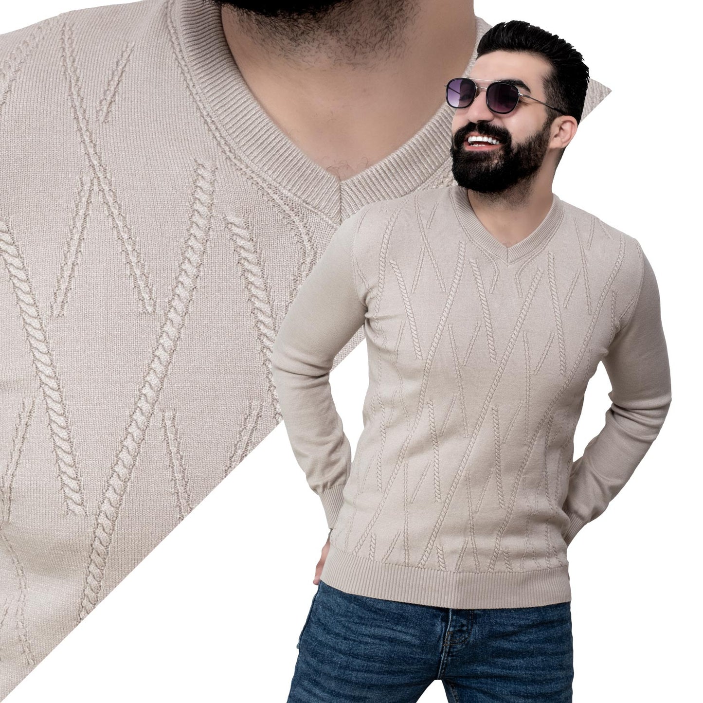 Men's clothing 24WM-25-4-105-20-بلوفر صوف Pullover Woll knitwear, بلوفر  Pukkastyle ملابس رجالي