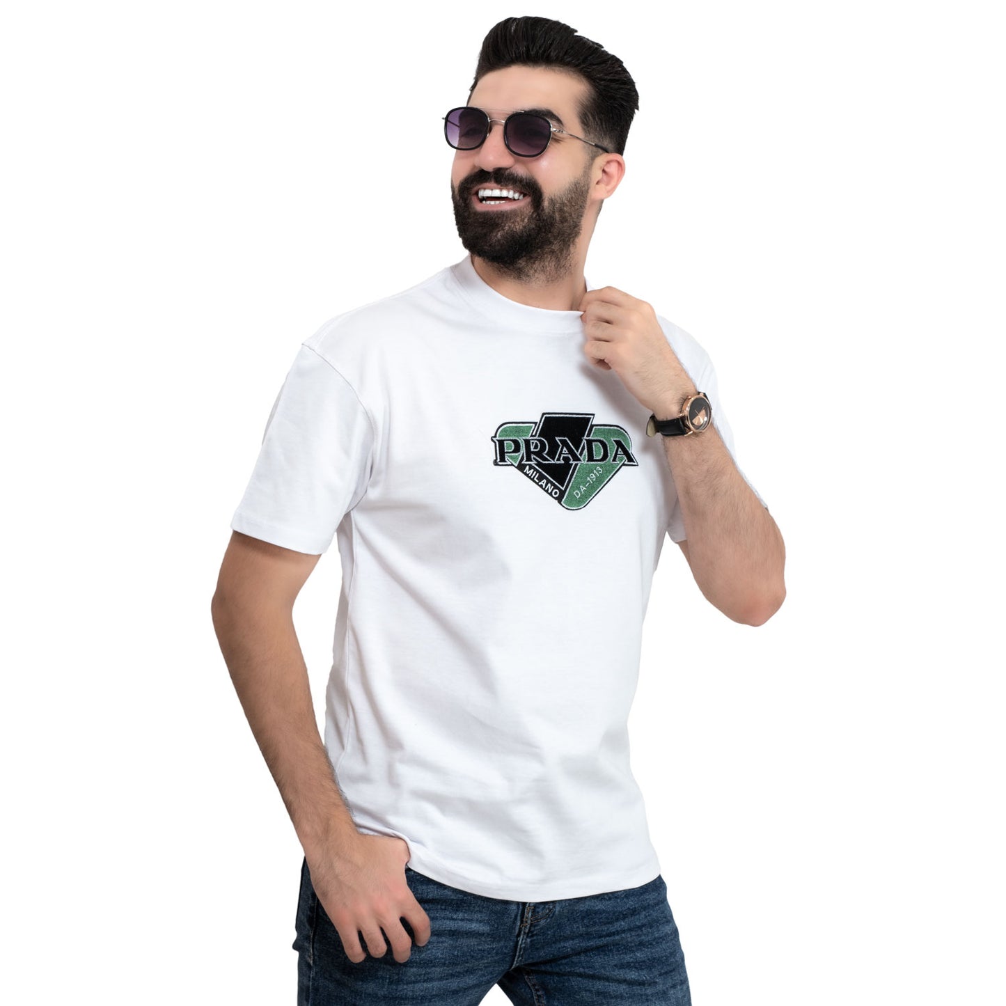 Men's clothing 24SM-7-9-7870-17-تيشيرت أوفر سايز روند – قطن بوليفار Cotton T-shirt, تيشرت روند, تيشرت قطن  Pukkastyle ملابس رجالي