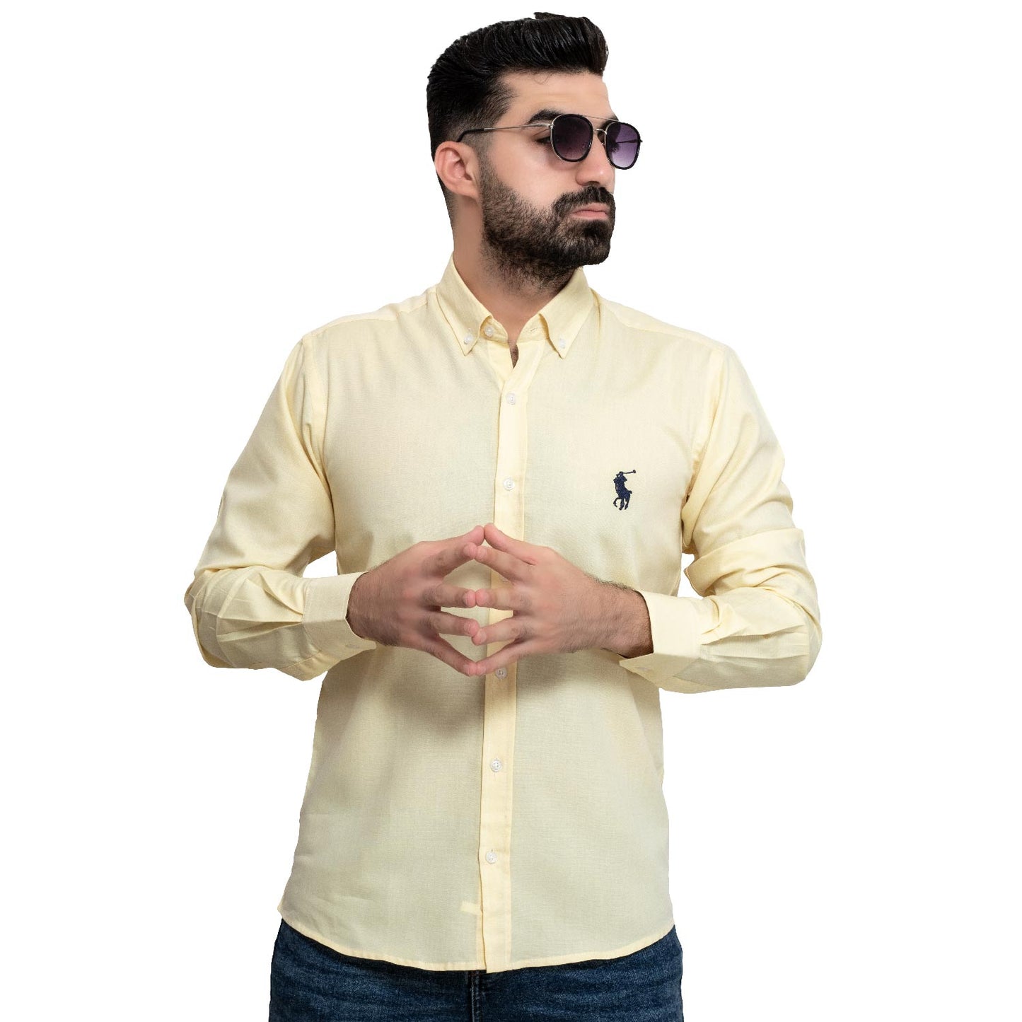 Men's clothing 24GM-40-7-P2402-7-قميص باكمام طويله – ساده – خام قطن linen, Long-Sleeve-Shirt, Plain Shirt, ساده, قميص ساده, قميص كم طويل, كتان  Pukkastyle ملابس رجالي