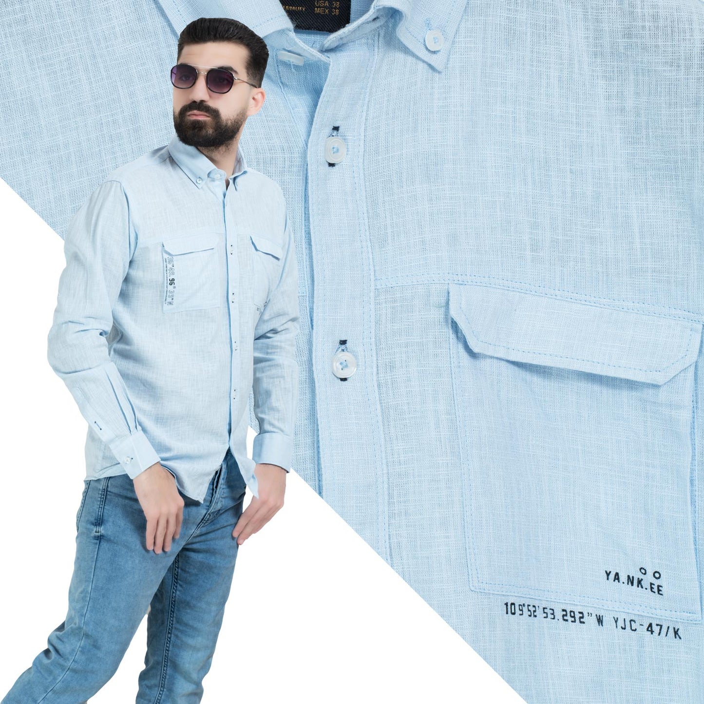 قميص كم طويل -  ["Check Shirt","Gabardine","Long-Sleeve-Shirt","\u062c\u0628\u0631\u062f\u064a\u0646","\u0642\u0645\u064a\u0635 \u0643\u0645 \u0637\u0648\u064a\u0644","\u0643\u0627\u0631\u0648\u0647\u0627\u062a"] - 26SM-44-7-252-قميص بكم كتان  - Pukkastyle تسوق ملابس رجالي اونلاين - Online shopping Men's Clothes