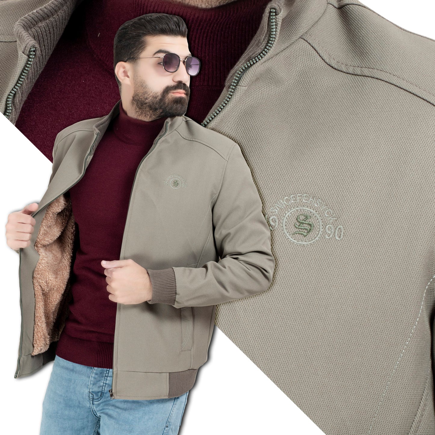 25WM-62-3-977-جاكيت جبردين مبطن فرو