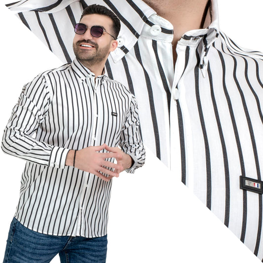 قميص كم طويل -  ["Check Shirt","Gabardine","Long-Sleeve-Shirt","\u062c\u0628\u0631\u062f\u064a\u0646","\u0642\u0645\u064a\u0635 \u0643\u0645 \u0637\u0648\u064a\u0644","\u0643\u0627\u0631\u0648\u0647\u0627\u062a"] - قميص قطن مقلم باكمام طويله  - Pukkastyle تسوق ملابس رجالي اونلاين - Online shopping Men's Clothes