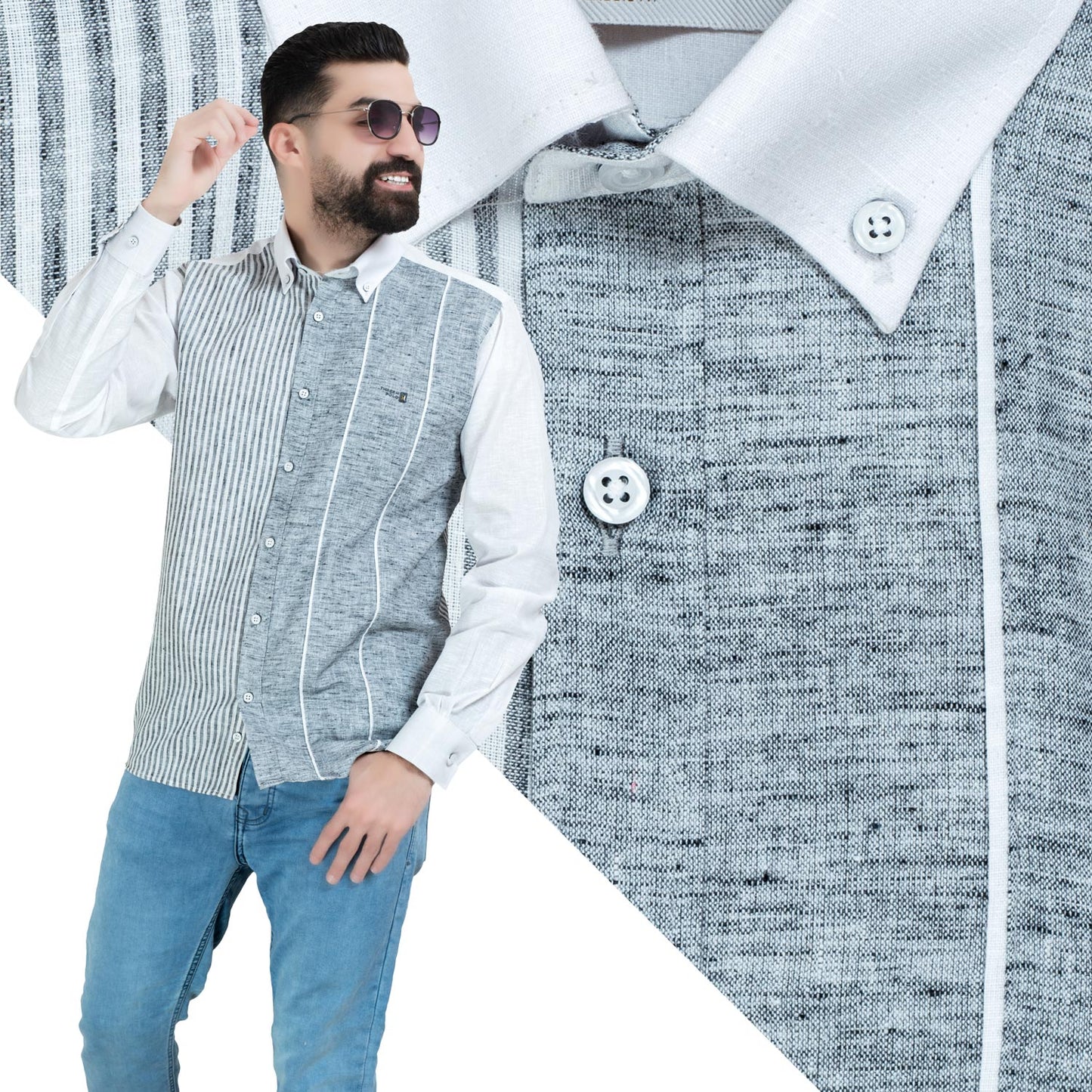 قميص كم طويل -  ["Check Shirt","Gabardine","Long-Sleeve-Shirt","\u062c\u0628\u0631\u062f\u064a\u0646","\u0642\u0645\u064a\u0635 \u0643\u0645 \u0637\u0648\u064a\u0644","\u0643\u0627\u0631\u0648\u0647\u0627\u062a"] - 26GM-44-7-211-قميص كم كتان مقلم  - Pukkastyle تسوق ملابس رجالي اونلاين - Online shopping Men's Clothes