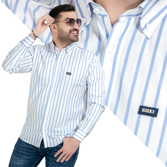قميص كم طويل -  ["Check Shirt","Gabardine","Long-Sleeve-Shirt","\u062c\u0628\u0631\u062f\u064a\u0646","\u0642\u0645\u064a\u0635 \u0643\u0645 \u0637\u0648\u064a\u0644","\u0643\u0627\u0631\u0648\u0647\u0627\u062a"] - قميص قطن مقلم باكمام طويله  - Pukkastyle تسوق ملابس رجالي اونلاين - Online shopping Men's Clothes
