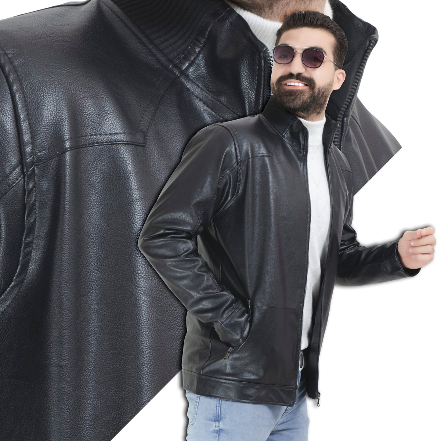 25WM-7-3-5282-جاكت جلد طبيعي مبطن قطيفه خام مستورد