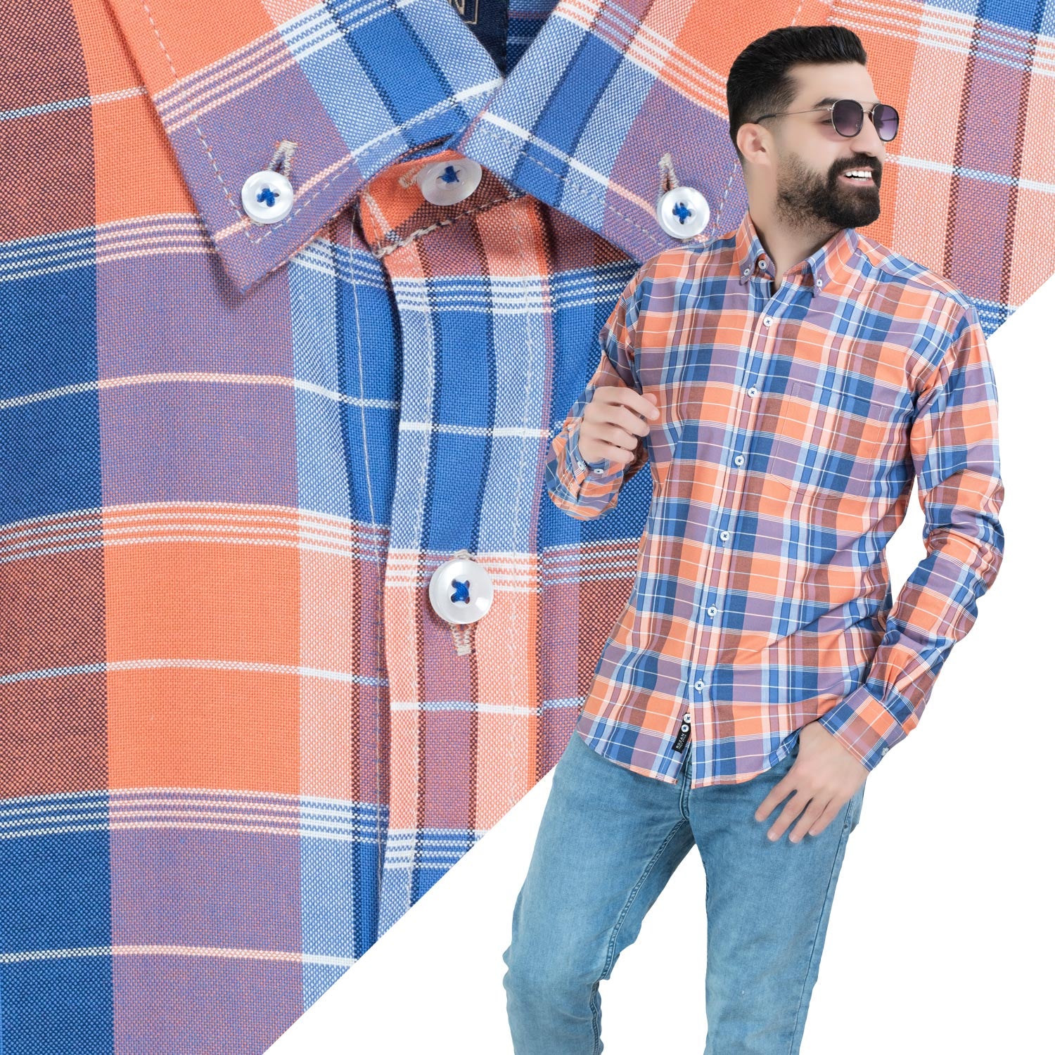 قميص كم طويل -  ["Check Shirt","Gabardine","Long-Sleeve-Shirt","\u062c\u0628\u0631\u062f\u064a\u0646","\u0642\u0645\u064a\u0635 \u0643\u0645 \u0637\u0648\u064a\u0644","\u0643\u0627\u0631\u0648\u0647\u0627\u062a"] - 26GM-40-7-2615-قميص كم قطن كروه  - Pukkastyle تسوق ملابس رجالي اونلاين - Online shopping Men's Clothes