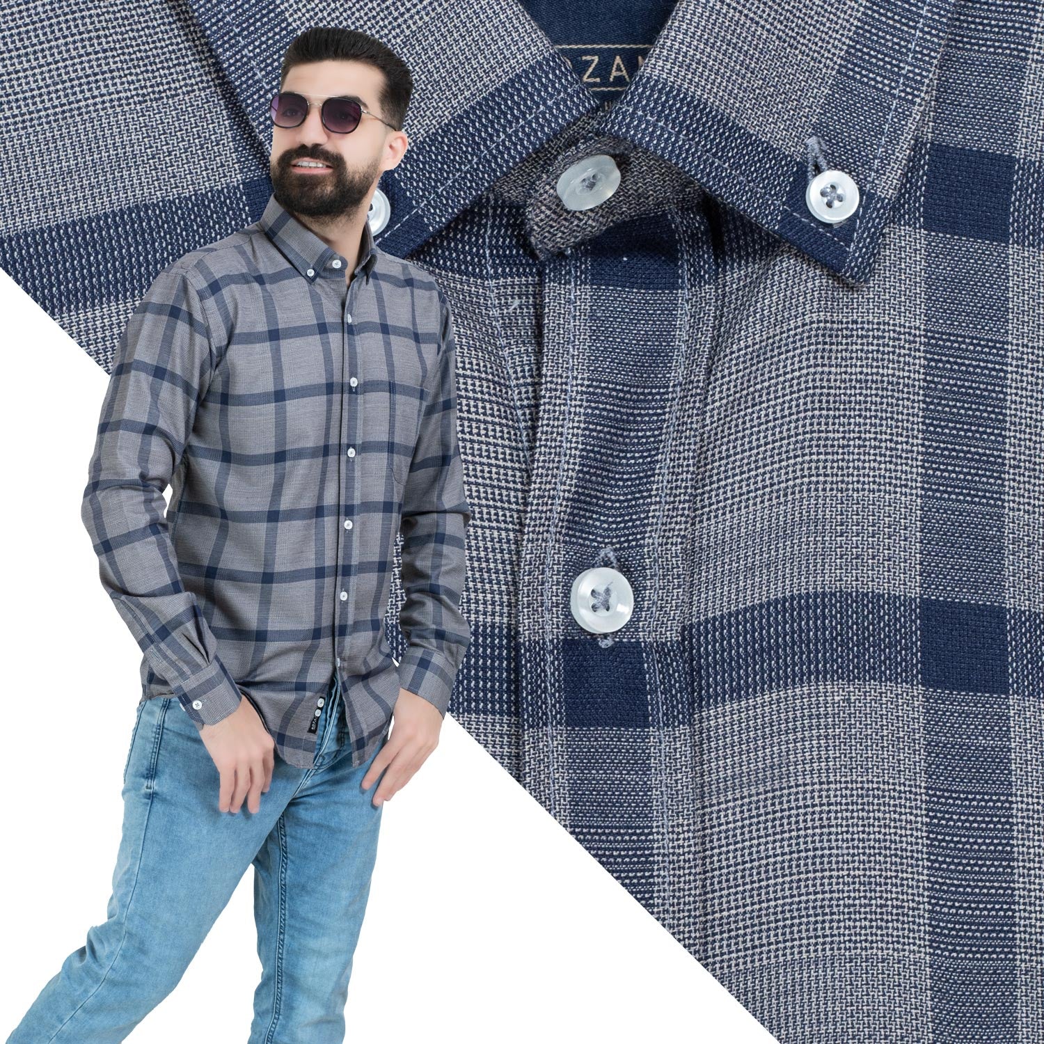 قميص كم طويل -  ["Check Shirt","Gabardine","Long-Sleeve-Shirt","\u062c\u0628\u0631\u062f\u064a\u0646","\u0642\u0645\u064a\u0635 \u0643\u0645 \u0637\u0648\u064a\u0644","\u0643\u0627\u0631\u0648\u0647\u0627\u062a"] - 26GM-40-7-2616-قميص كم قطن كروه  - Pukkastyle تسوق ملابس رجالي اونلاين - Online shopping Men's Clothes