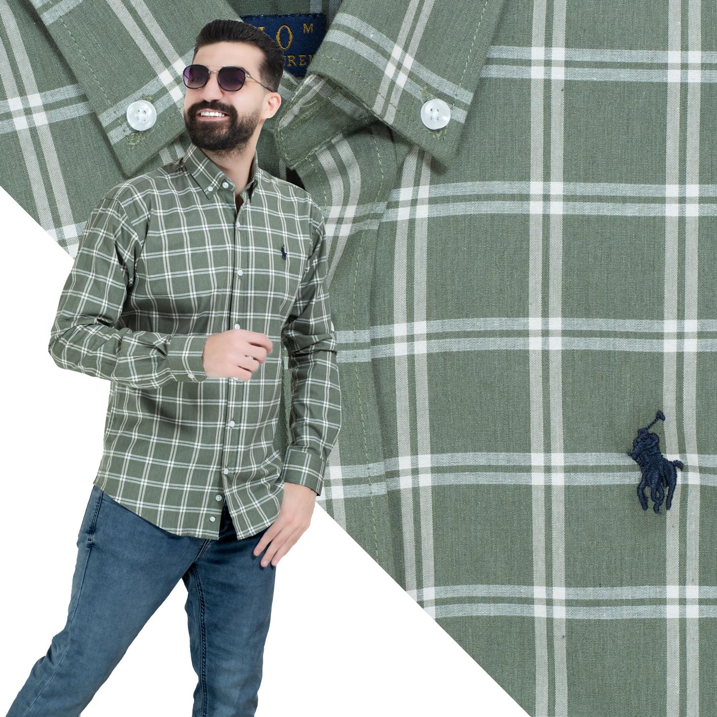 قميص كم طويل -  ["Check Shirt","Gabardine","Long-Sleeve-Shirt","\u062c\u0628\u0631\u062f\u064a\u0646","\u0642\u0645\u064a\u0635 \u0643\u0645 \u0637\u0648\u064a\u0644","\u0643\u0627\u0631\u0648\u0647\u0627\u062a"] - 26GM-40-7-2617-قميص كم قطن كروه  - Pukkastyle تسوق ملابس رجالي اونلاين - Online shopping Men's Clothes