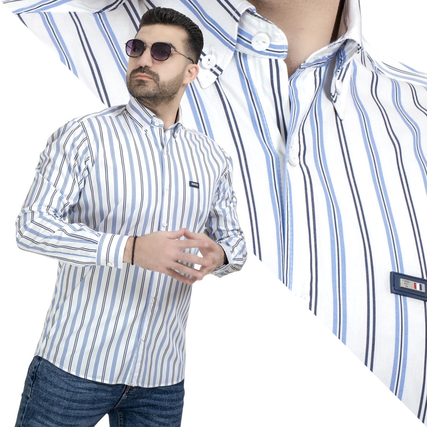 قميص كم طويل -  ["Check Shirt","Gabardine","Long-Sleeve-Shirt","\u062c\u0628\u0631\u062f\u064a\u0646","\u0642\u0645\u064a\u0635 \u0643\u0645 \u0637\u0648\u064a\u0644","\u0643\u0627\u0631\u0648\u0647\u0627\u062a"] - قميص قطن مقلم باكمام طويله  - Pukkastyle تسوق ملابس رجالي اونلاين - Online shopping Men's Clothes