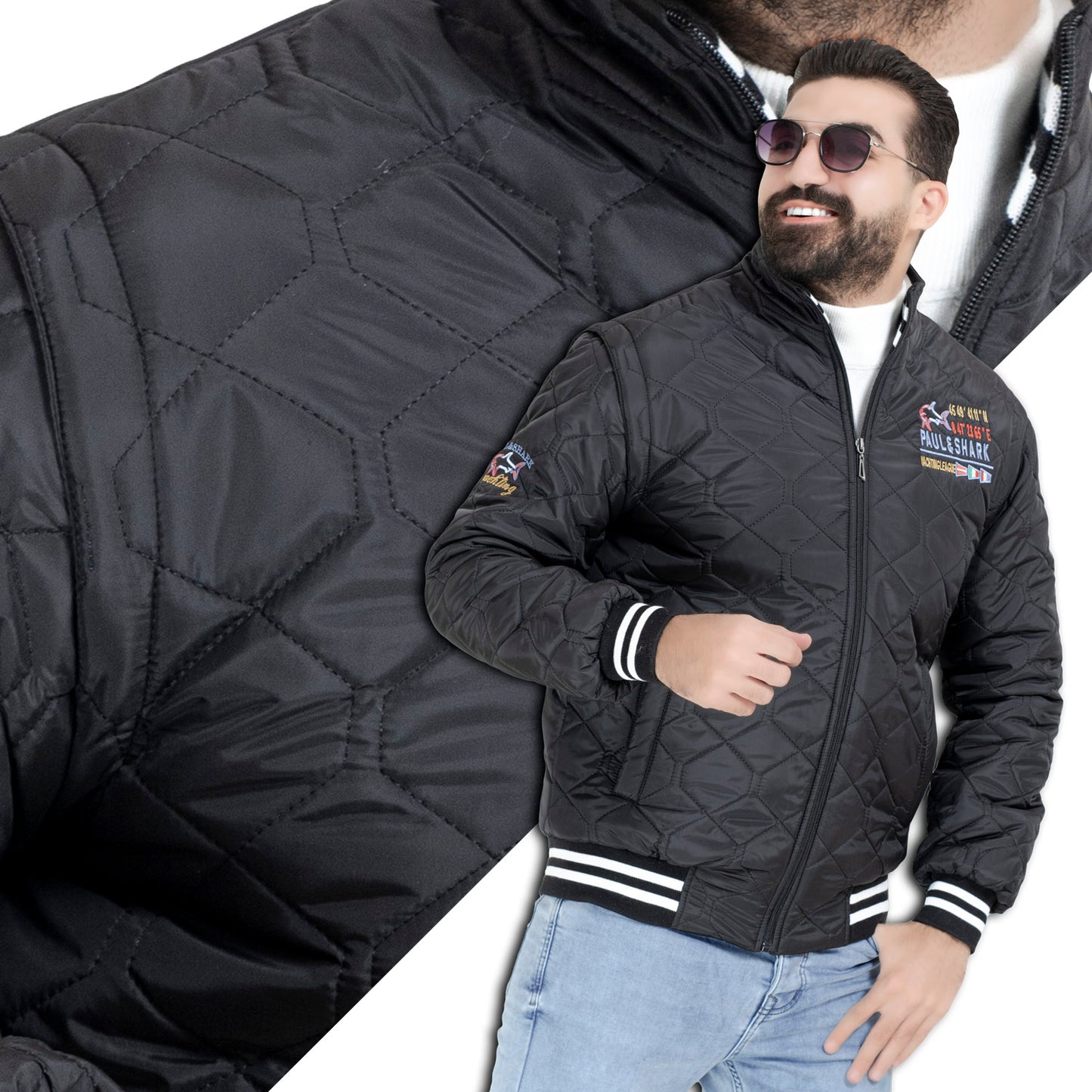 25WM-64-3-2514-جاكيت وتر بروف اكمام قابله للفك