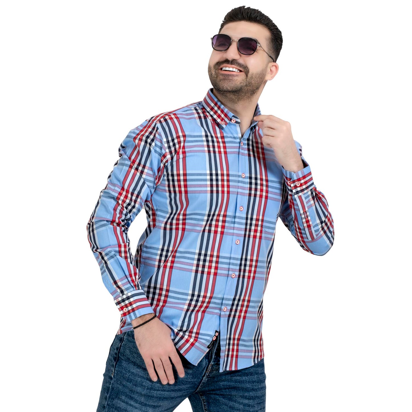 قميص كم طويل -  ["Check Shirt","Gabardine","Long-Sleeve-Shirt","\u062c\u0628\u0631\u062f\u064a\u0646","\u0642\u0645\u064a\u0635 \u0643\u0645 \u0637\u0648\u064a\u0644","\u0643\u0627\u0631\u0648\u0647\u0627\u062a"] - قميص قطن كاروهات باكمام طويلة  - Pukkastyle تسوق ملابس رجالي اونلاين - Online shopping Men's Clothes