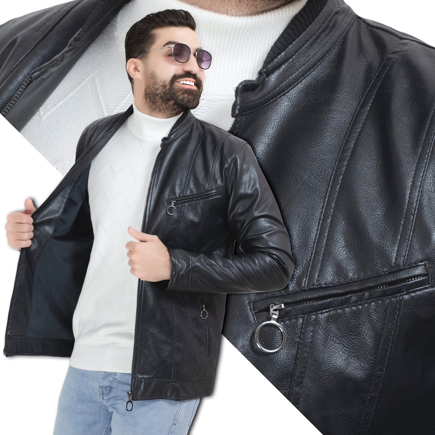 25WM-7-3-5278-جاكت جلد طبيعي مبطن قطيفه خام مستورد