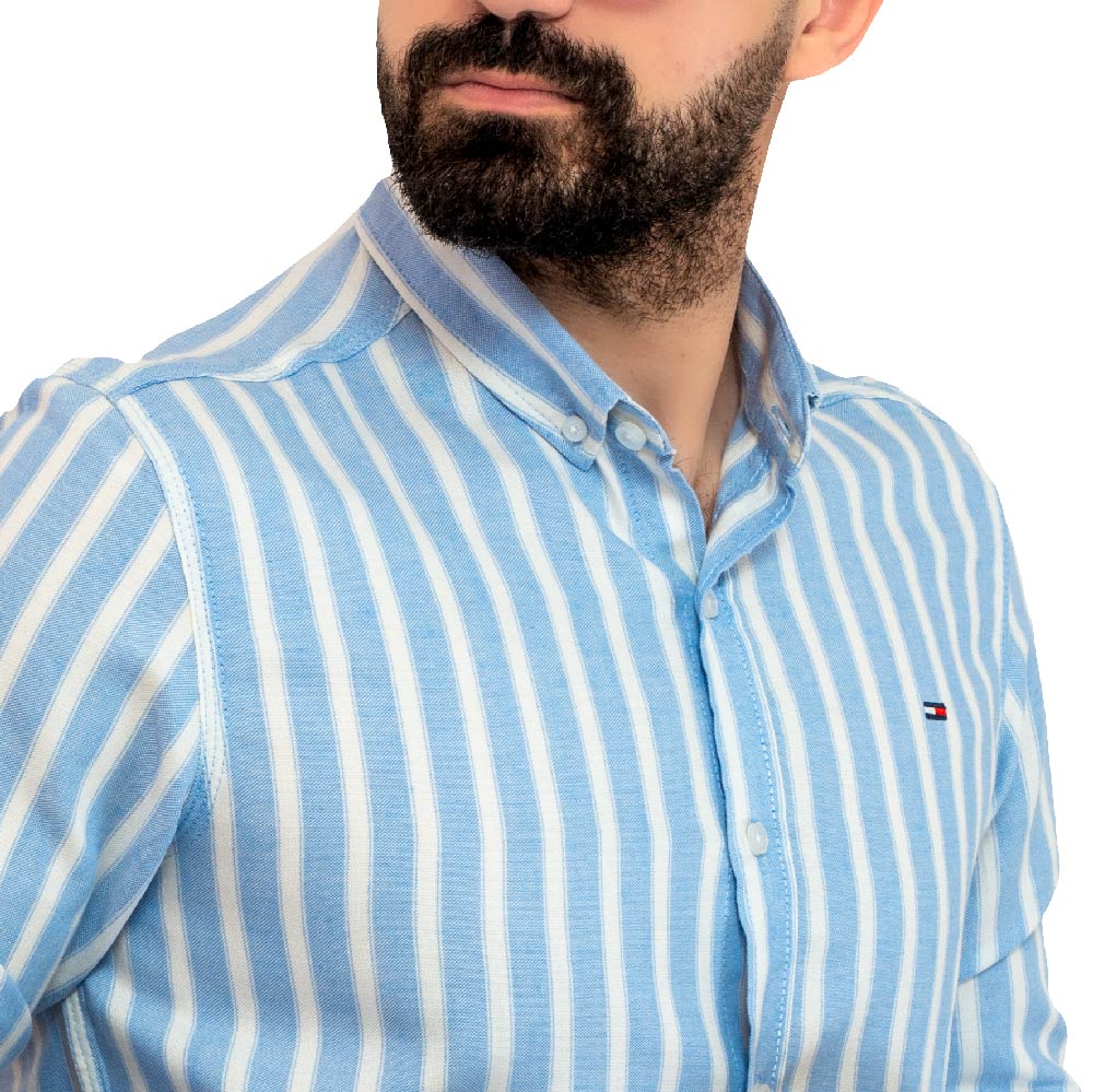 Men's clothing 24GM-7-7-100-27-قميص مقلم – قطن – بأكمام طويله linen, Long-Sleeve-Shirt, Plain Shirt, ساده, قميص ساده, قميص كم طويل, كتان  Pukkastyle ملابس رجالي