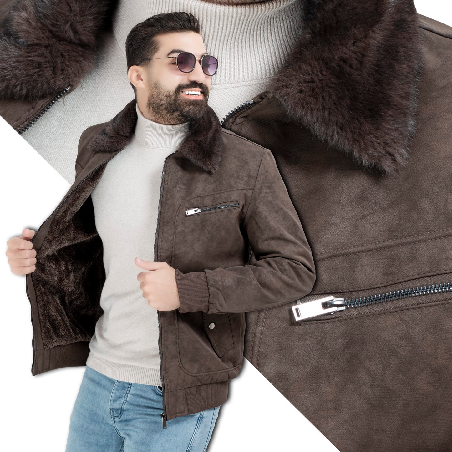 25WM-3-3-5803-جاكيت جلد طبيعي مستورد مبطن فرو