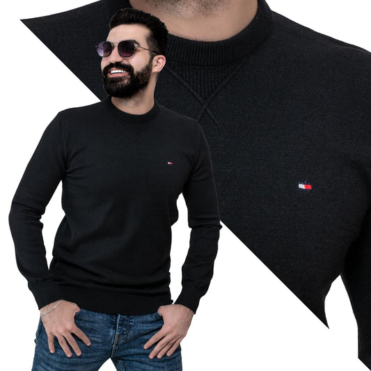 Men's clothing 24WM-25-4-179-1-بلوفر صوف روند Pullover Woll knitwear, بلوفر  Pukkastyle ملابس رجالي