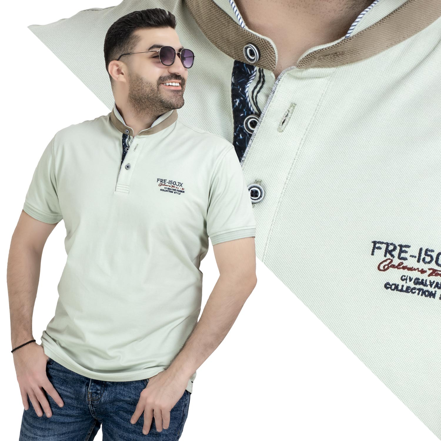 تيشرت بولو -  ["Basic-Shirt","last","Polo-T-Shirt","\u0628\u064a\u0632\u0643","\u062a\u064a\u0634\u0631\u062a \u0628\u0648\u0644\u0648"] - 25SM-53-5-1163-تيشرت بولو قطن نص ياقه  - Pukkastyle تسوق ملابس رجالي اونلاين - Online shopping Men's Clothes