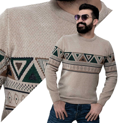 Men's clothing 24WM-25-4-118-20-بلوفر قطيفة روند جكار Pullover Woll knitwear, بلوفر  Pukkastyle ملابس رجالي